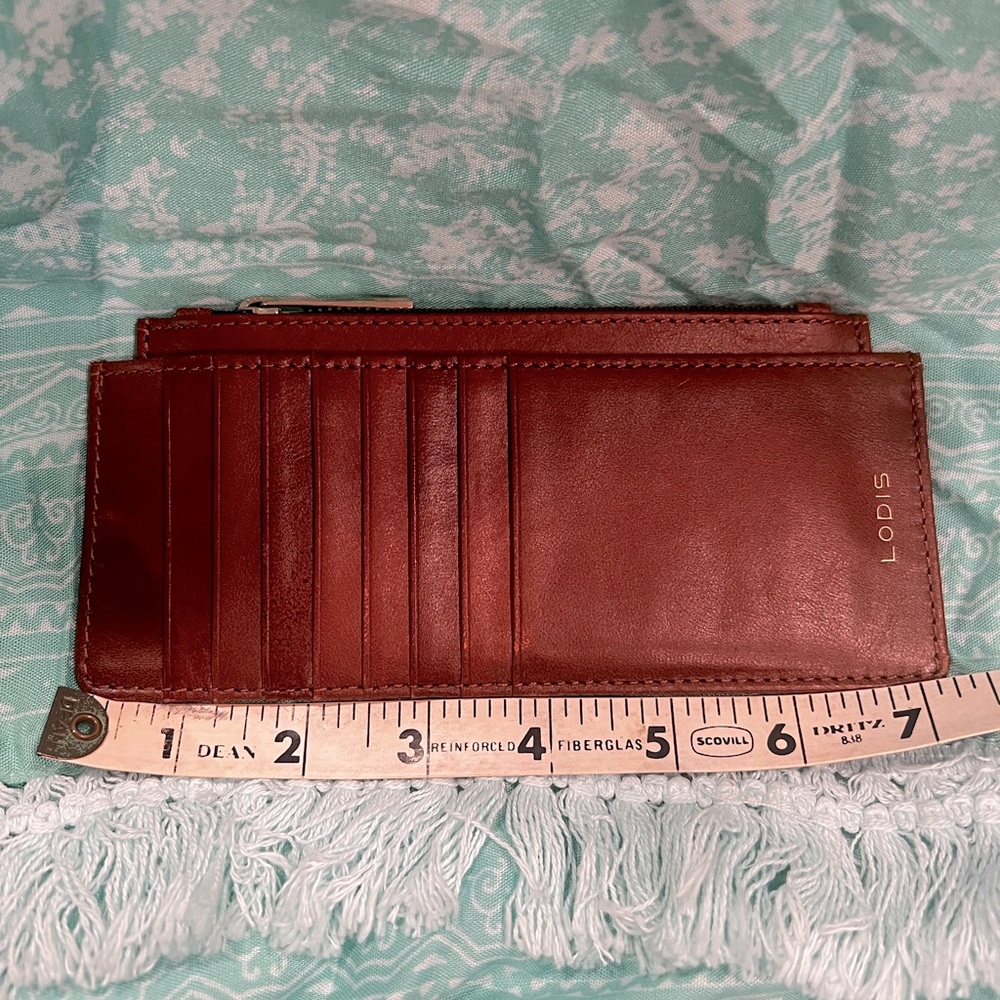 Lodis brown leather credit card wallet